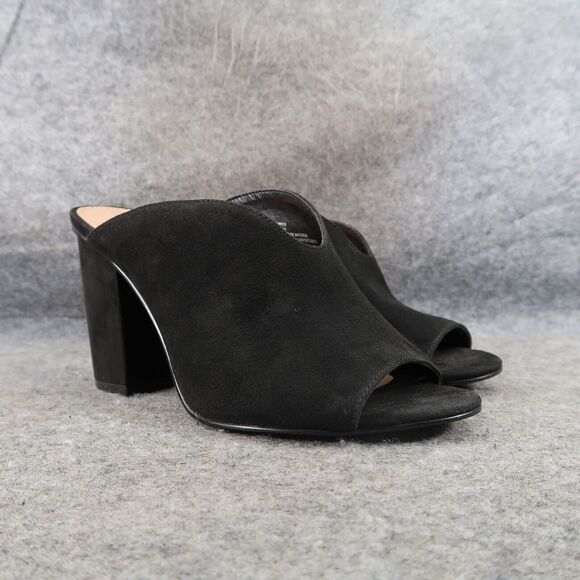 Abound Shoe Women 6.5 Mule Pump Sandal Block Heel Fashion Open Toe Slip On Black - Picture 1 of 14